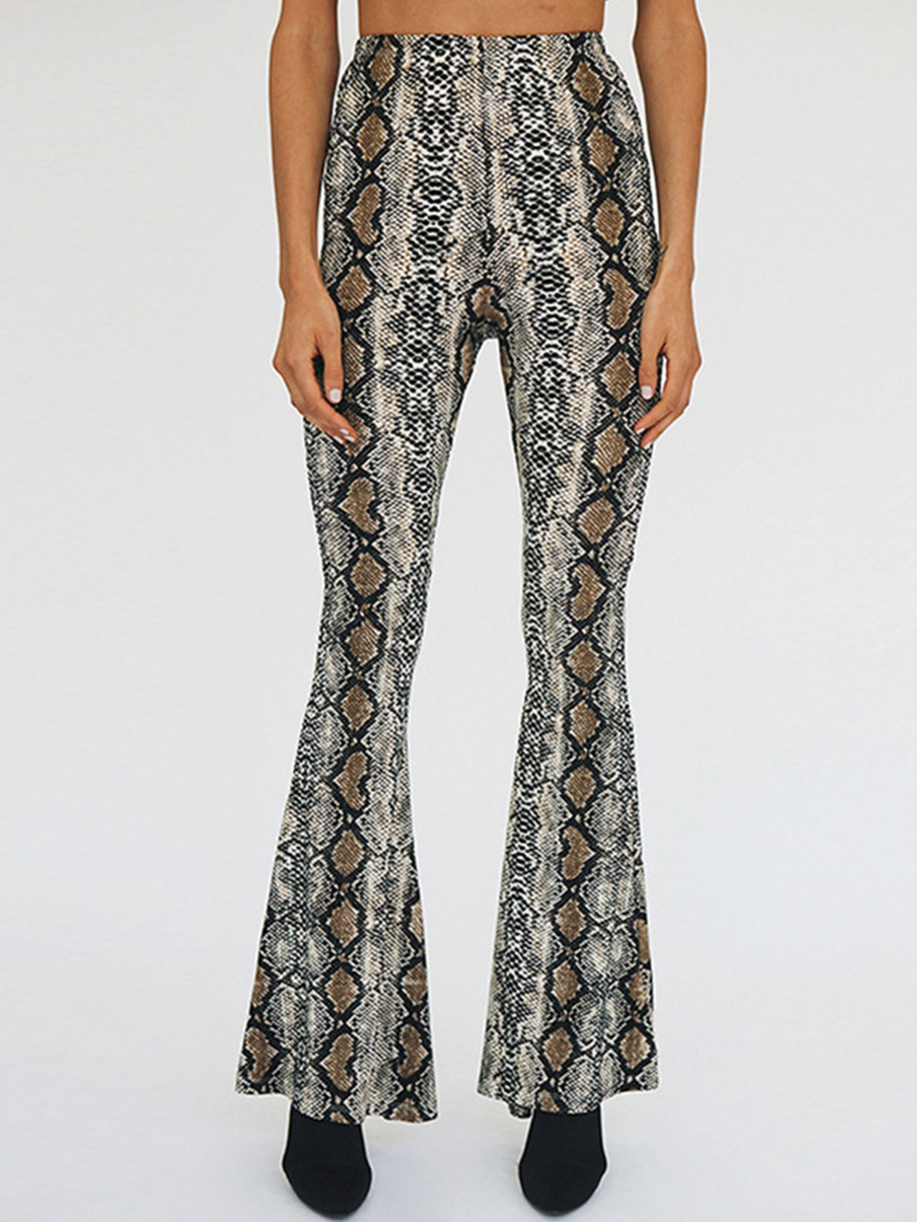 Snake Print Flare SKinny Pants Sai Feel