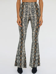 Snake Print Flare SKinny Pants Sai Feel