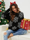 Snowflake Pattern Drop Shoulder Sweater Sai Feel