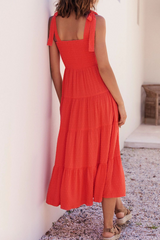 Solid Bandage Square Collar Cake Skirt Dresses(3 colors) Sai Feel