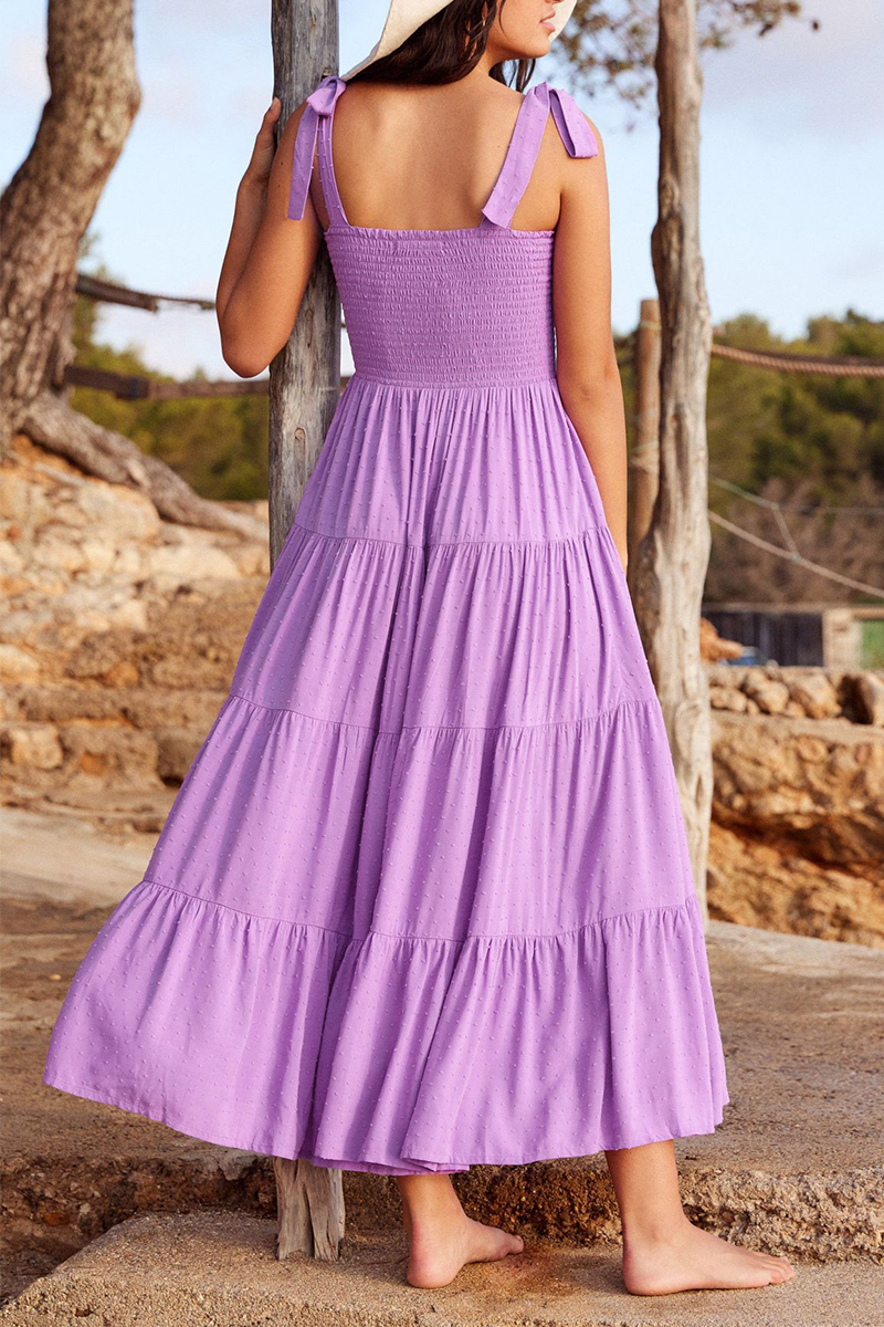 Solid Bandage Square Collar Cake Skirt Dresses(3 colors) Sai Feel