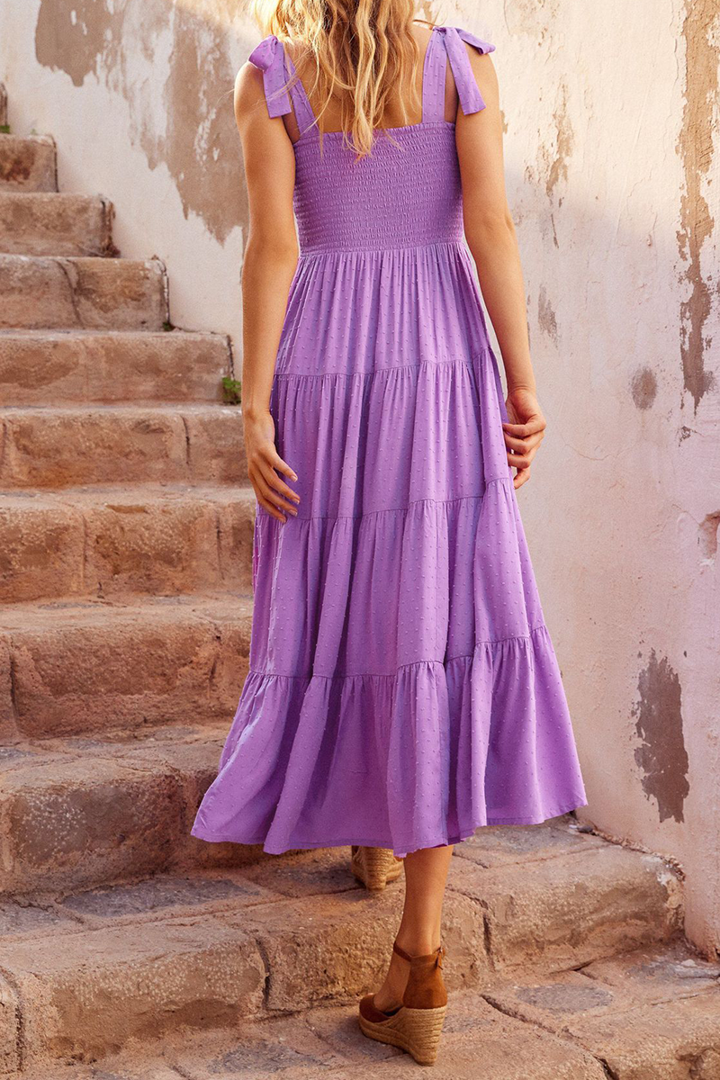 Solid Bandage Square Collar Cake Skirt Dresses(3 colors) Sai Feel