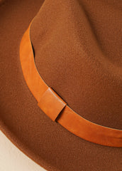 Solid Belt Decor Fedora Hat Sai Feel