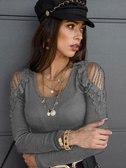 Solid Cold Shoulder Blouse Sai Feel