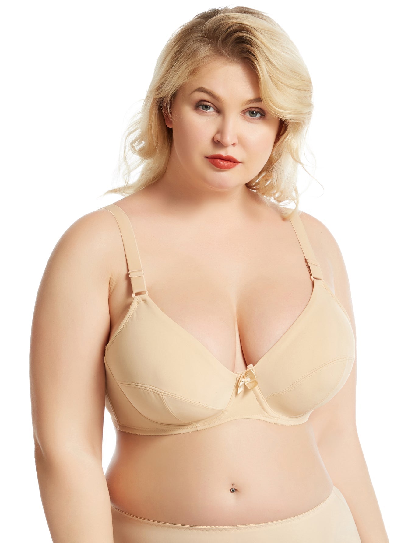 Solid Color Plus Size E Cup F cup Women Bra Intimate Underwear Comfortable Full Coverage Lingerie Top,Ultra Thin Polyester Underwired Bralette Sai Feel
