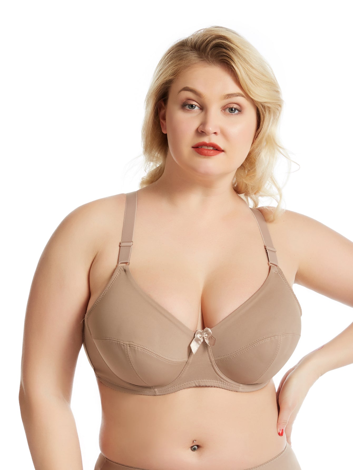 Solid Color Plus Size E Cup F cup Women Bra Intimate Underwear Comfortable Full Coverage Lingerie Top,Ultra Thin Polyester Underwired Bralette Sai Feel
