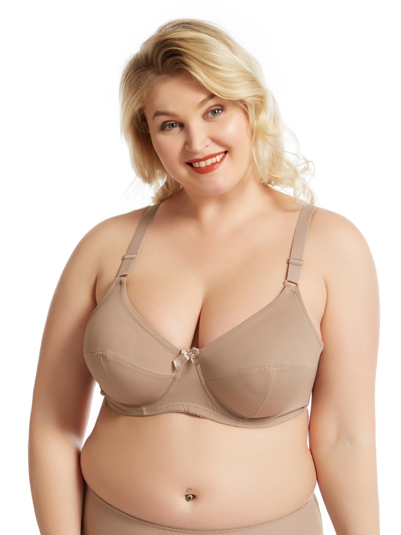 Solid Color Plus Size E Cup F cup Women Bra Intimate Underwear Comfortable Full Coverage Lingerie Top,Ultra Thin Polyester Underwired Bralette Sai Feel