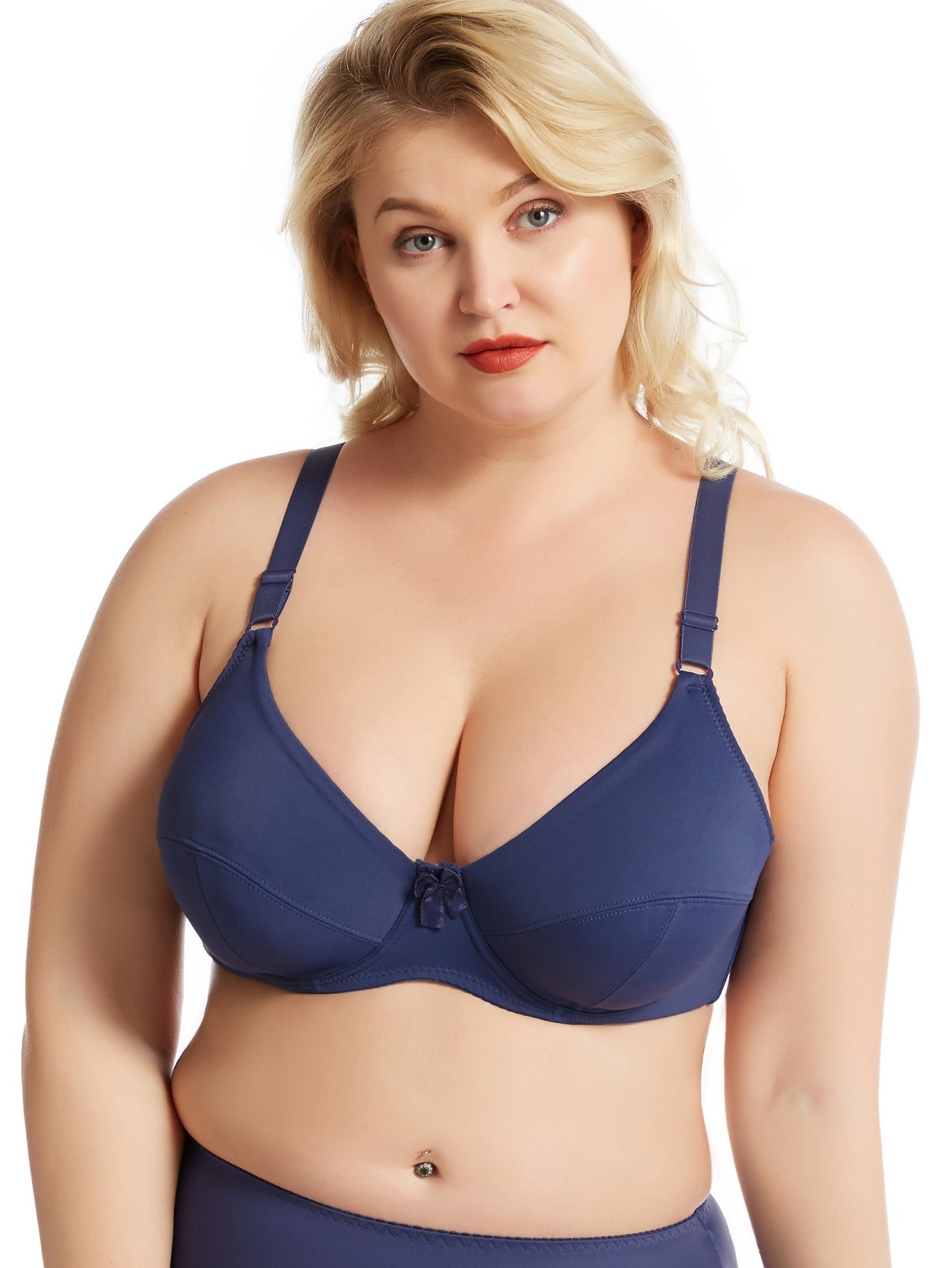 Solid Color Plus Size E Cup F cup Women Bra Intimate Underwear Comfortable Full Coverage Lingerie Top,Ultra Thin Polyester Underwired Bralette Sai Feel