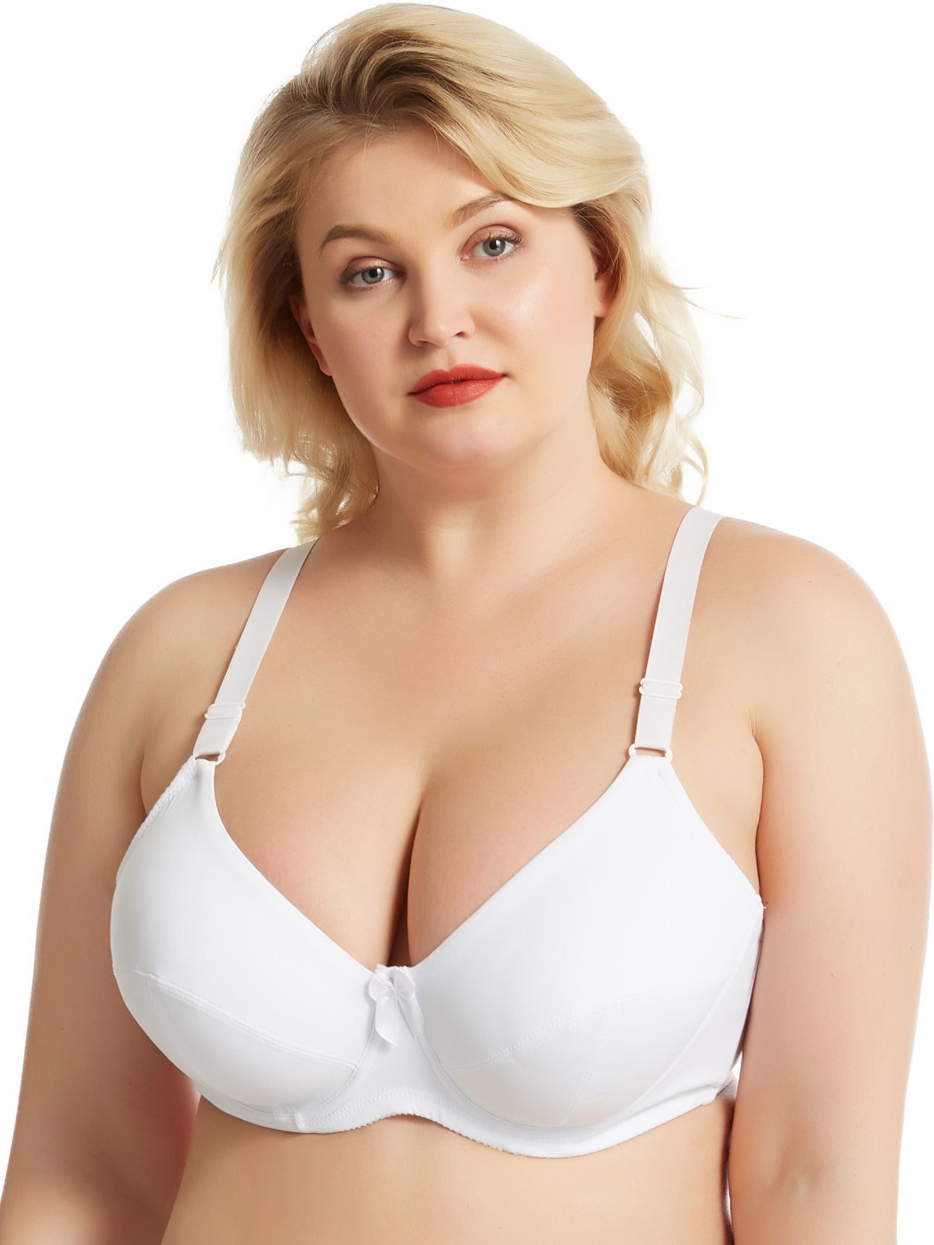 Solid Color Plus Size E Cup F cup Women Bra Intimate Underwear Comfortable Full Coverage Lingerie Top,Ultra Thin Polyester Underwired Bralette Sai Feel