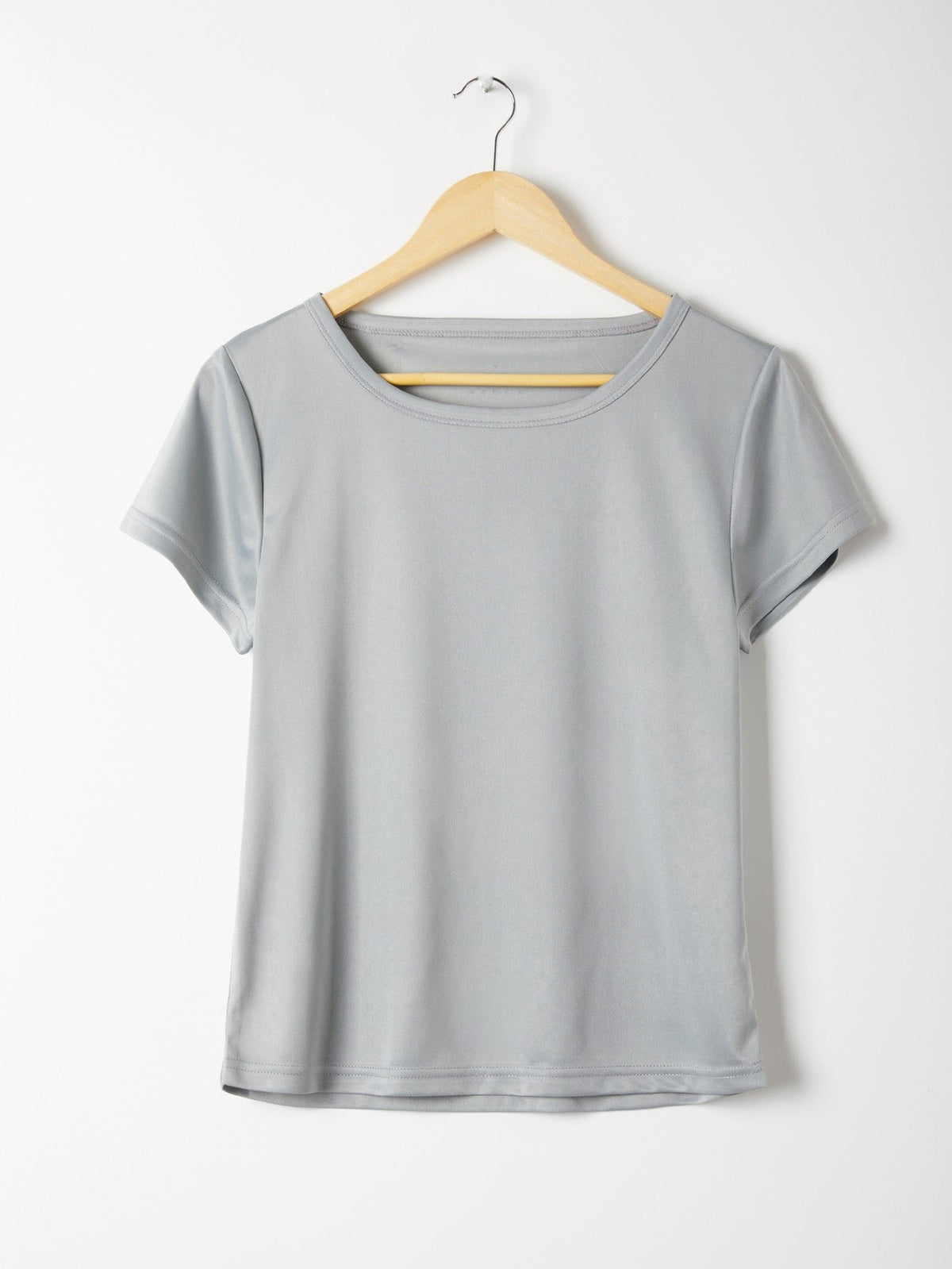 Solid Crew Neck Form-Fitting Tee Sai Feel