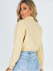 Solid Crop Sweatshirt Sai Feel