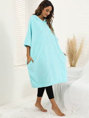 Solid Flannel Hoodie Robe Sai Feel
