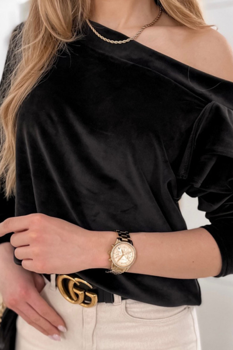 Solid Flounce One Shoulder Tops(4 colors) Sai Feel