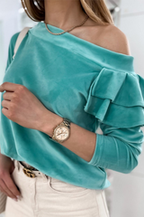 Solid Flounce One Shoulder Tops(4 colors) Sai Feel