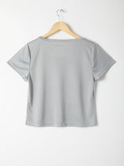 Solid Form-Fitting Crop Tee Sai Feel