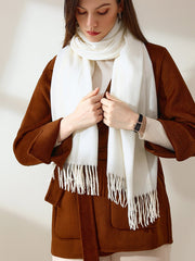 Solid Fringe Hem Scarf Sai Feel