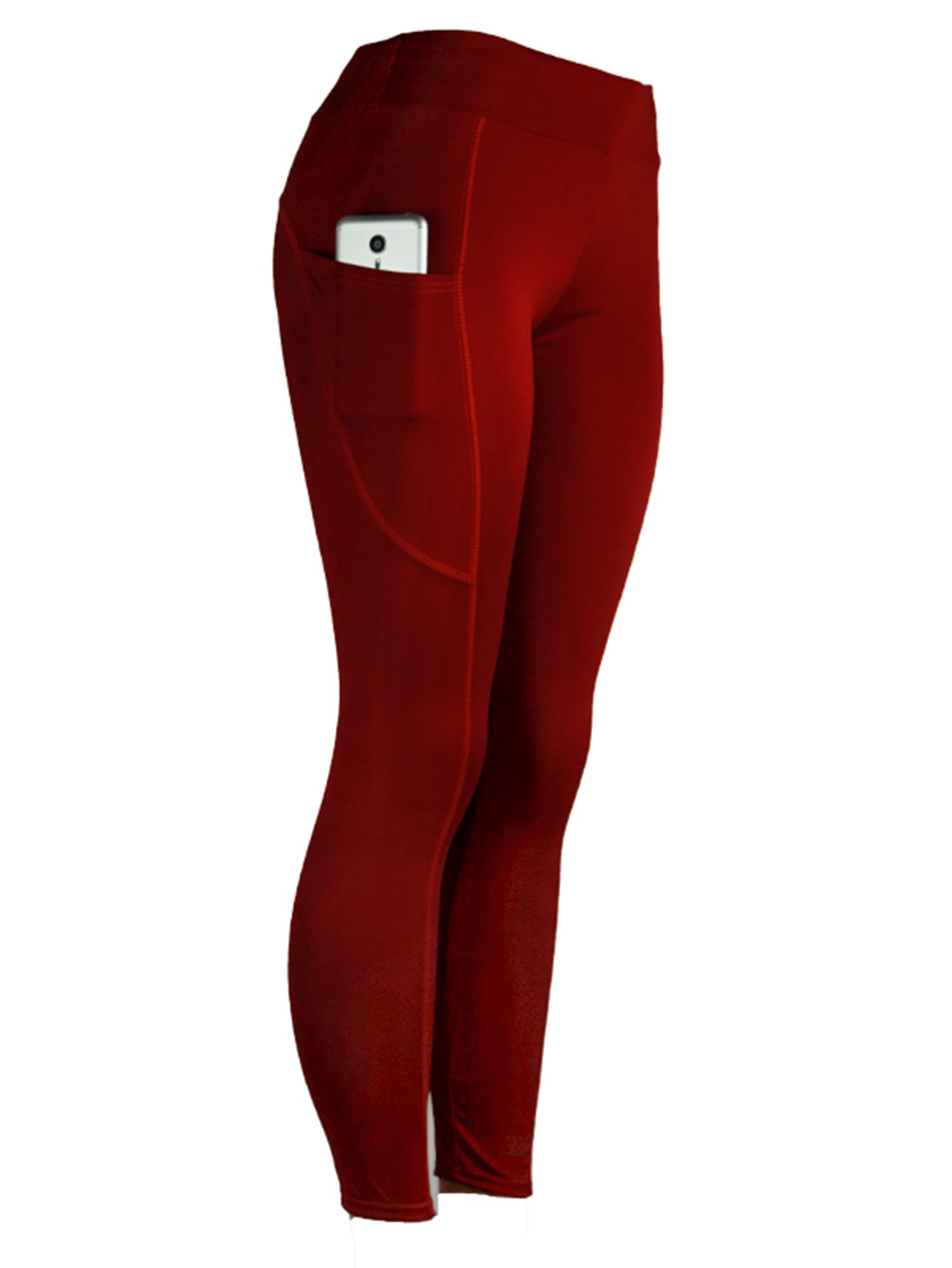 Solid Leggings With Phone Pocket Sai Feel