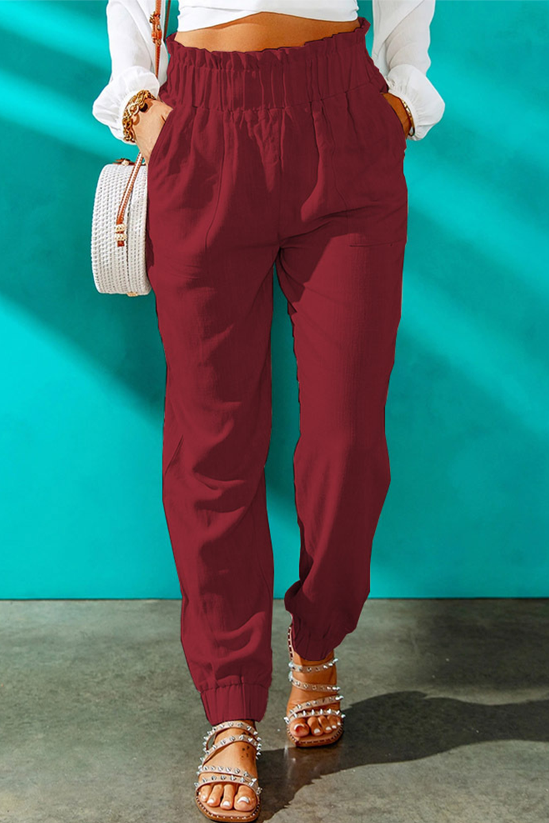 Solid Patchwork Harlan High Waist Harlan Solid Color Bottoms(10 colors) Sai Feel