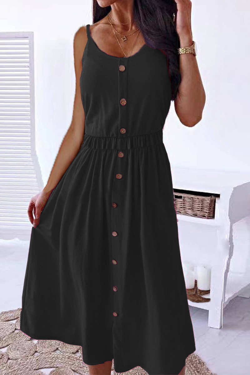 Solid Patchwork Spaghetti Strap Cake Skirt Dresses(6 colors) Sai Feel