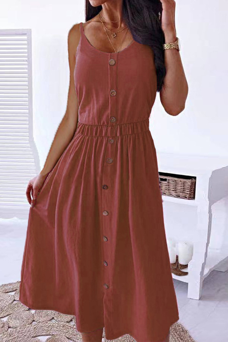 Solid Patchwork Spaghetti Strap Cake Skirt Dresses(6 colors) Sai Feel