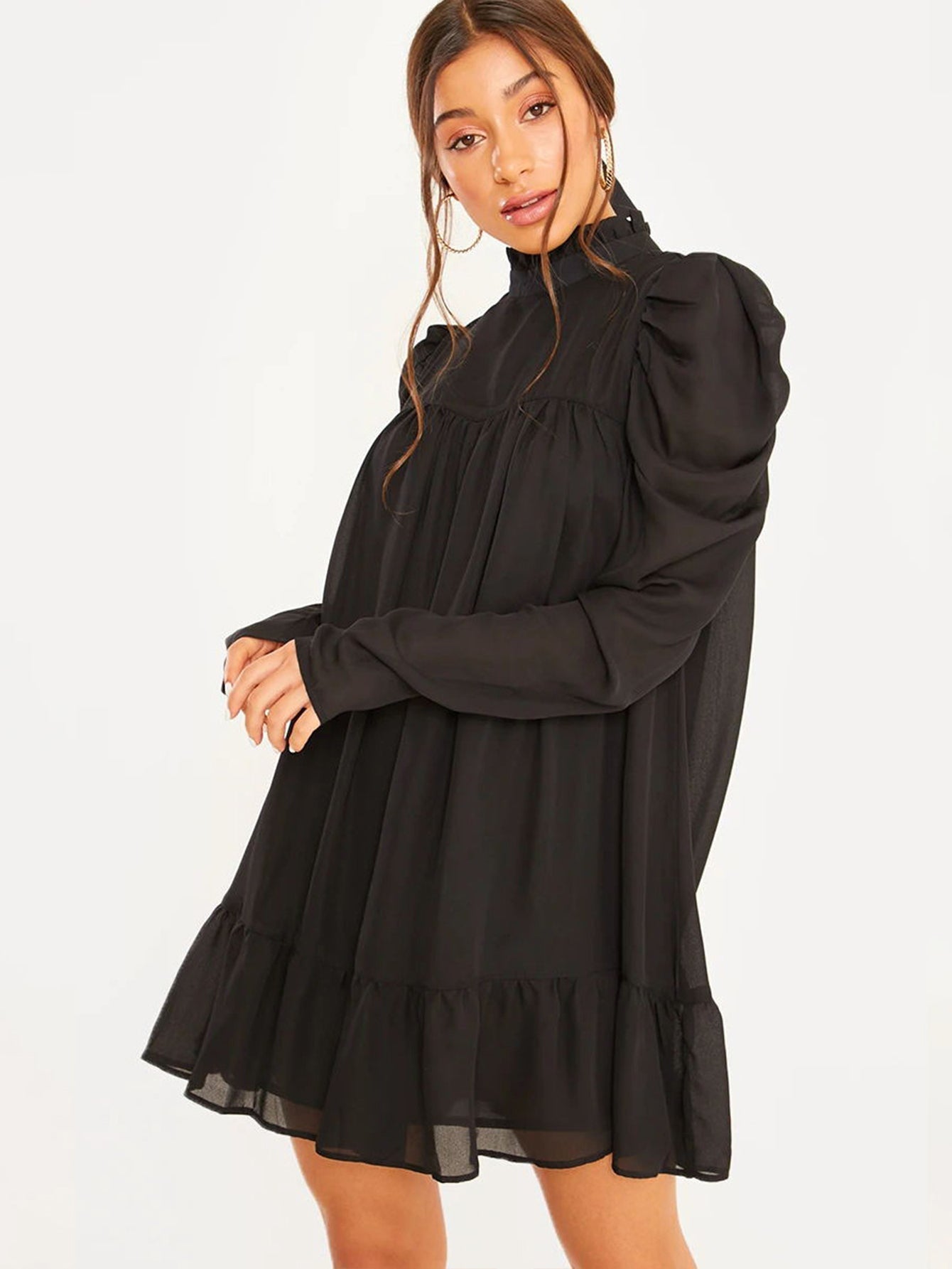 Solid Pleated Dress Sai Feel