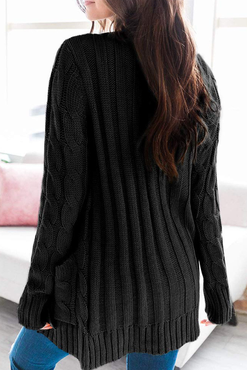 Solid Split Joint Buckle Cardigan Collar Tops(5 colors) Sai Feel