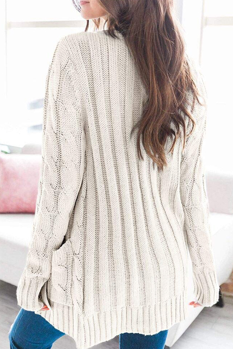 Solid Split Joint Buckle Cardigan Collar Tops(5 colors) Sai Feel