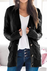 Solid Split Joint Buckle Cardigan Collar Tops(5 colors) Sai Feel