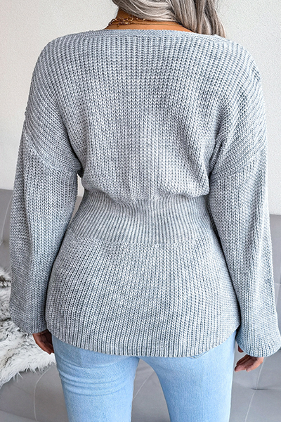 Solid Split Joint Flounce V Neck Tops£¨3 colors£© Sai Feel