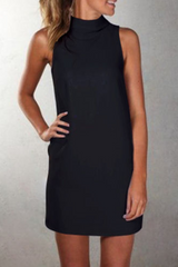 Solid Split Joint Halter Straight Dresses Sai Feel