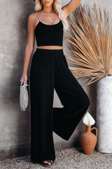 Solid Split Joint Loose High Waist Wide Leg Solid Color Bottoms(6 colors) Sai Feel