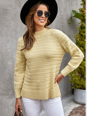 Solid Stand Collar Casual Sweaters Sai Feel