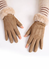 Solid Suede Touch Screen Gloves Sai Feel