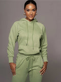 Solid Zip Up Hoodie&Sweatpants Sai Feel