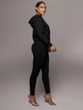 Solid Zip Up Hoodie&Sweatpants Sai Feel
