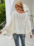 Solid color one shoulder sweater loose bat sleeve pullover sweater Sai Feel