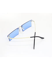 Square Frame Metal Temple UV Sunglasses Sai Feel