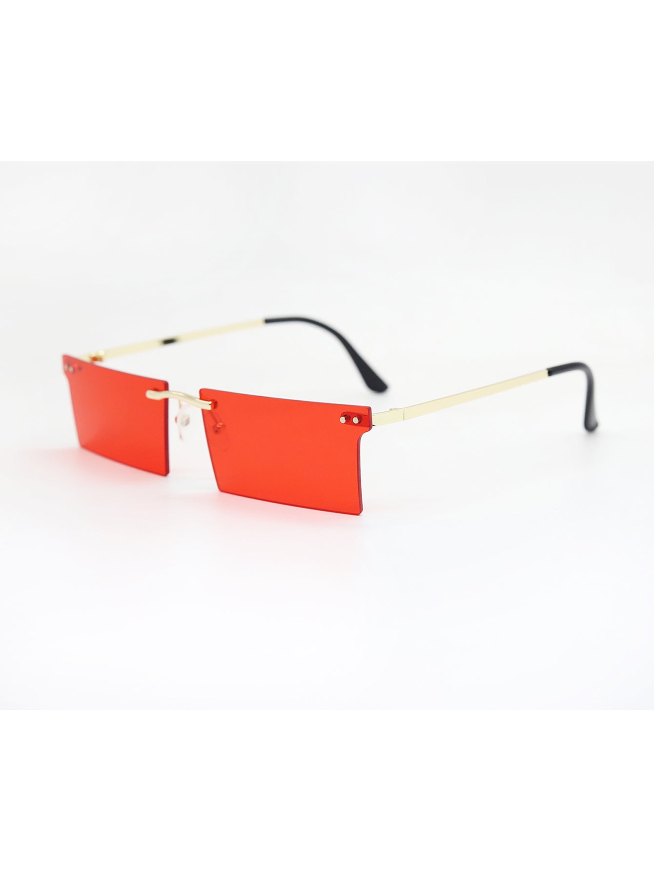 Square Frame Metal Temple UV Sunglasses Sai Feel