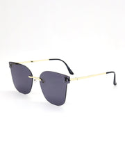 Square Rimless Acrylic Metal Temple Sunglasses Sai Feel