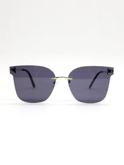 Square Rimless Acrylic Metal Temple Sunglasses Sai Feel