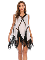 Stitching Tassels Cover Up Skirt Sai Feel