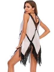 Stitching Tassels Cover Up Skirt Sai Feel