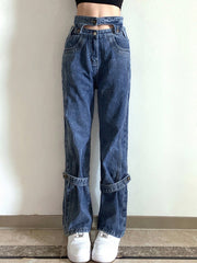 Straight Leg Denim Trousers Sai Feel