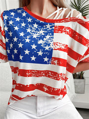 Strapless American Flag Cutout T-shirt Sai Feel