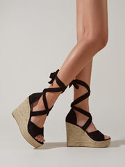 Strapping Wedge Heel Thick Soled Sandals Sai Feel