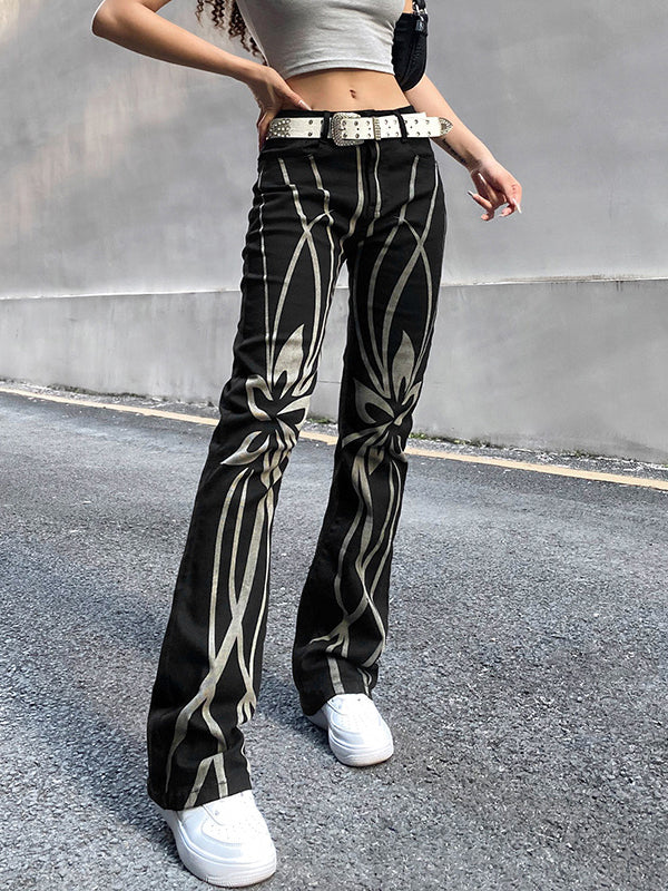 Street Contrast Color Casual Pull Up Pants Sai Feel