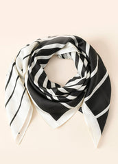 Stripe Print Satin Scarf Sai Feel