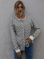 Striped Raglan Sleeve Coat Sai Feel