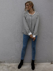 Striped Raglan Sleeve Coat Sai Feel