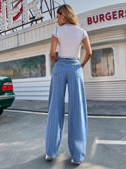 Striped Wide Leg Jeans Sai Feel